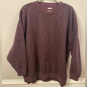 American Eagle Ahh-Mazingly Soft Jegging Fit Sweatshirt Leopard Oversized Small